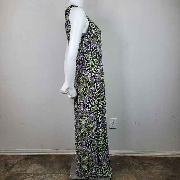 London‎ Times Aztec Print Sleeveless Split Leg Maxi Dress - Picture 4 of 11